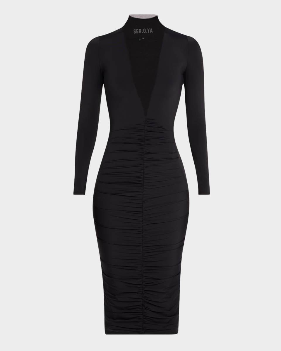 Priyanka Mesh V-Cut Midi Dress